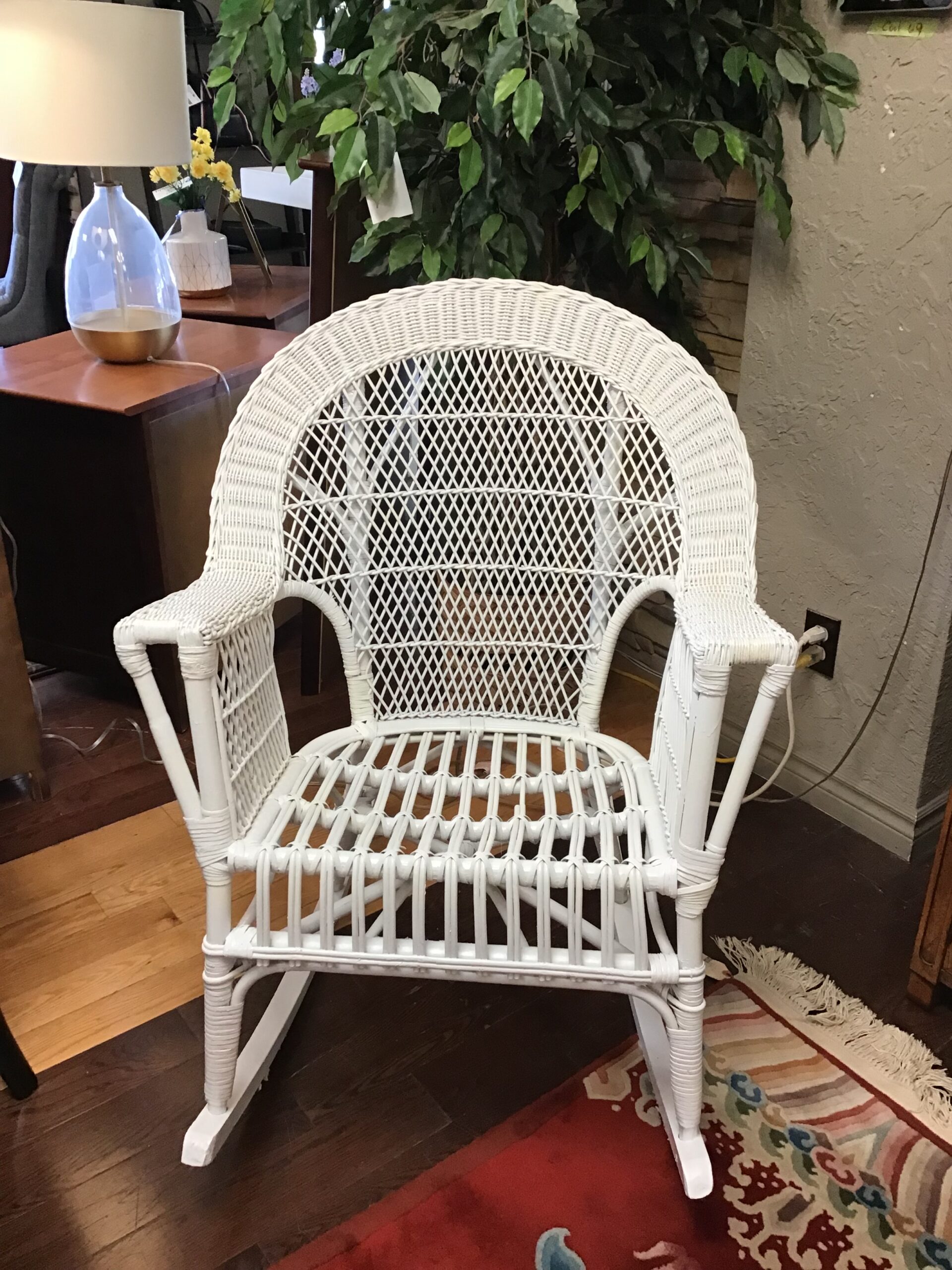 White Wicker Rocking Chair