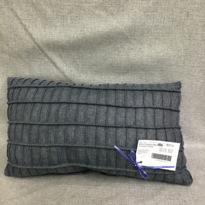 Blue Feather Filled Lumbar Pillow