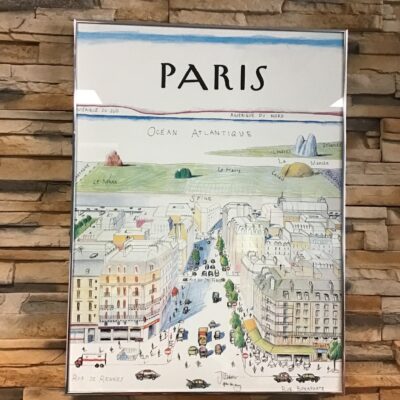 Vintage Paris Cartoon Map Print- John Staber