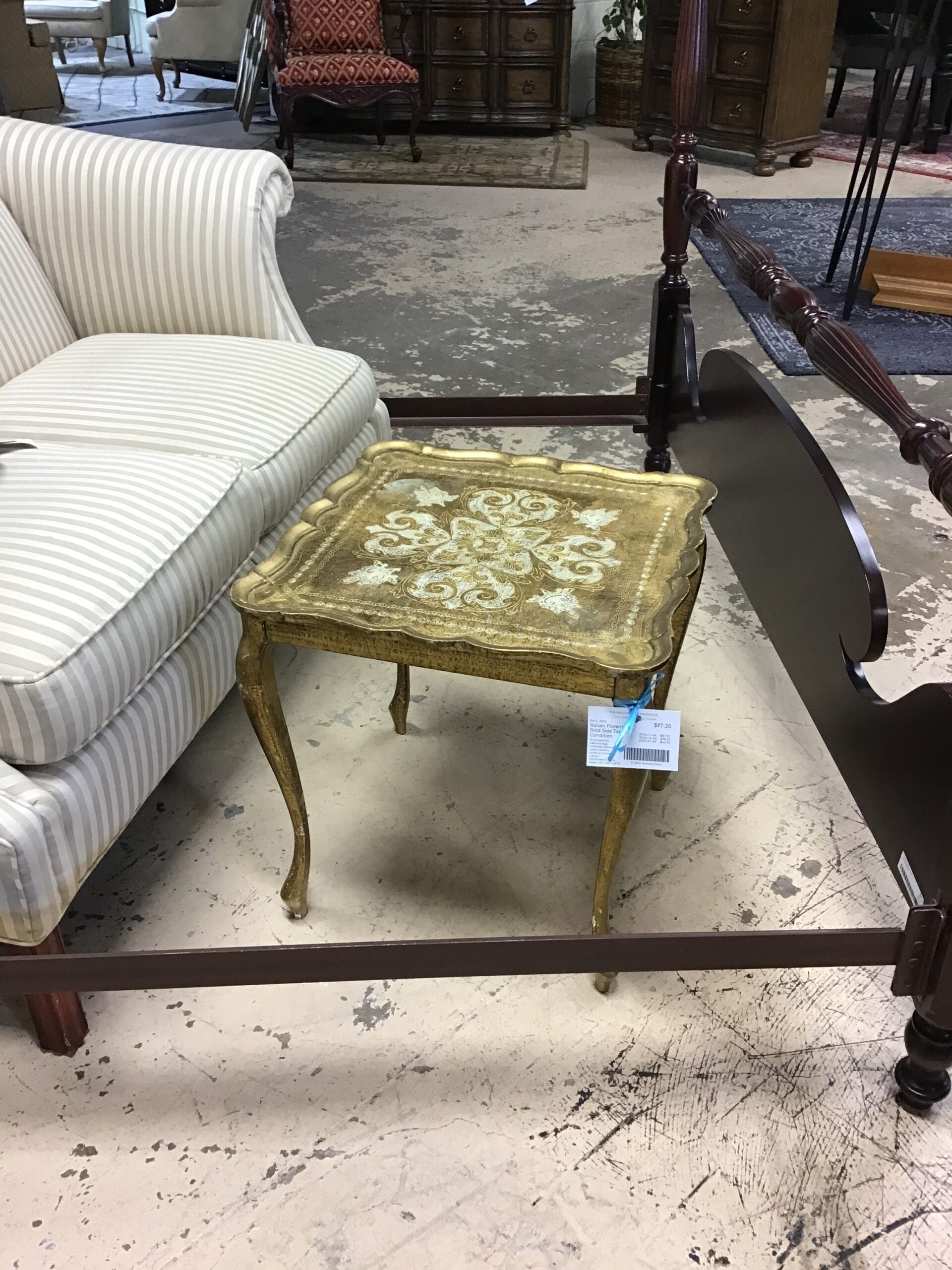 Italian Florentine Gold Side Table – Condition