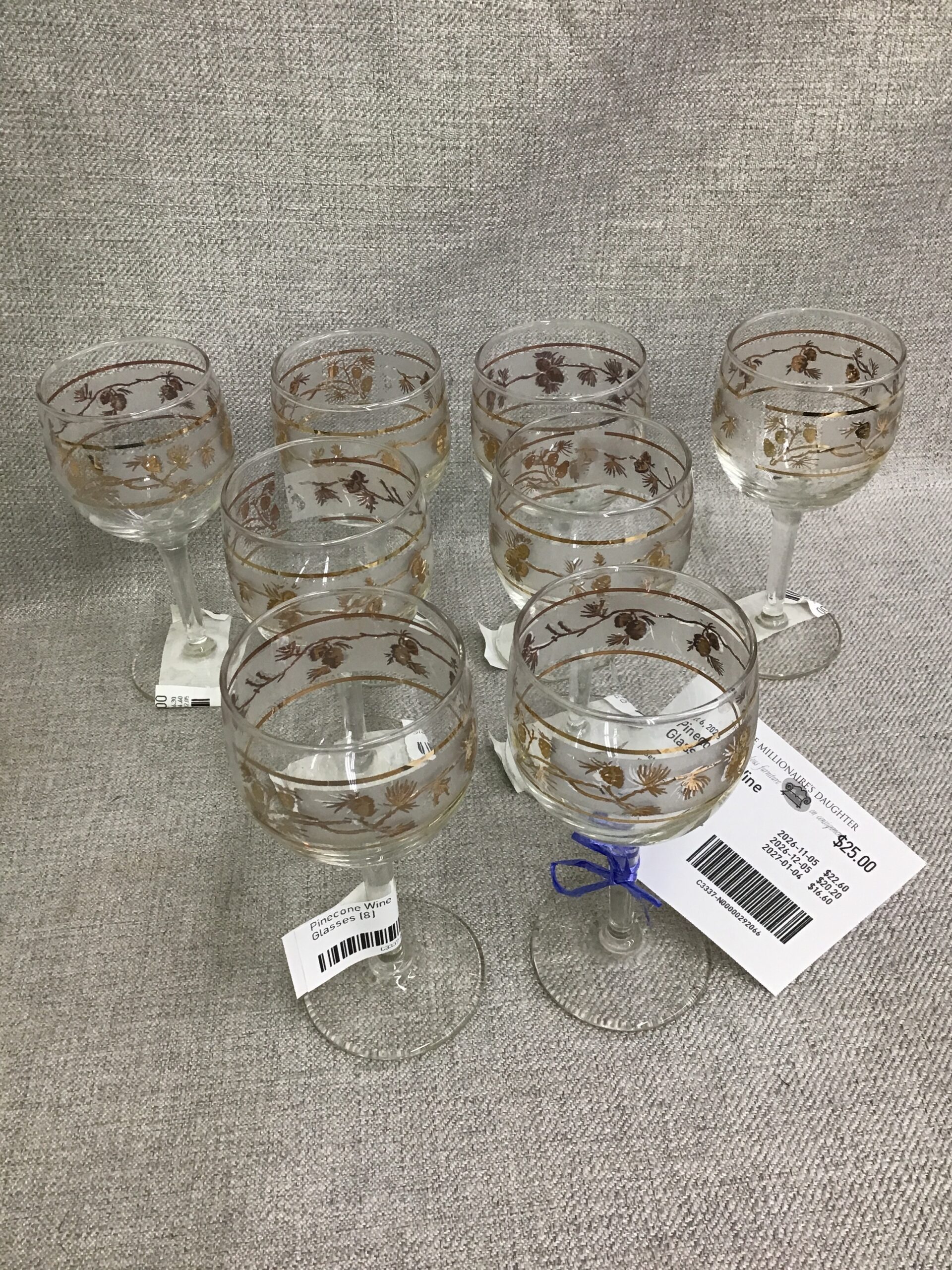Pinecone Wine Glasses (8)