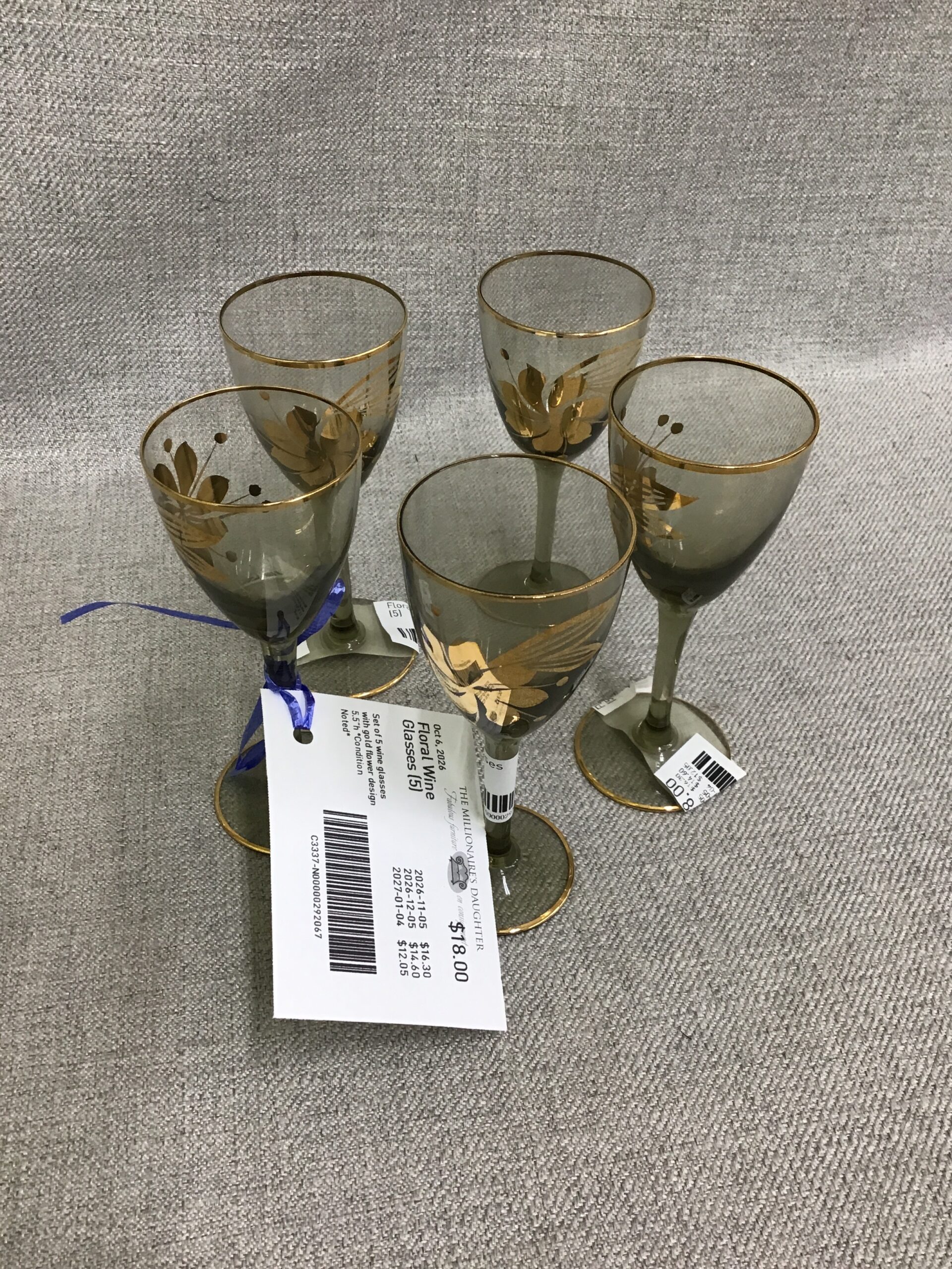 Floral Wine Glasses (5)
