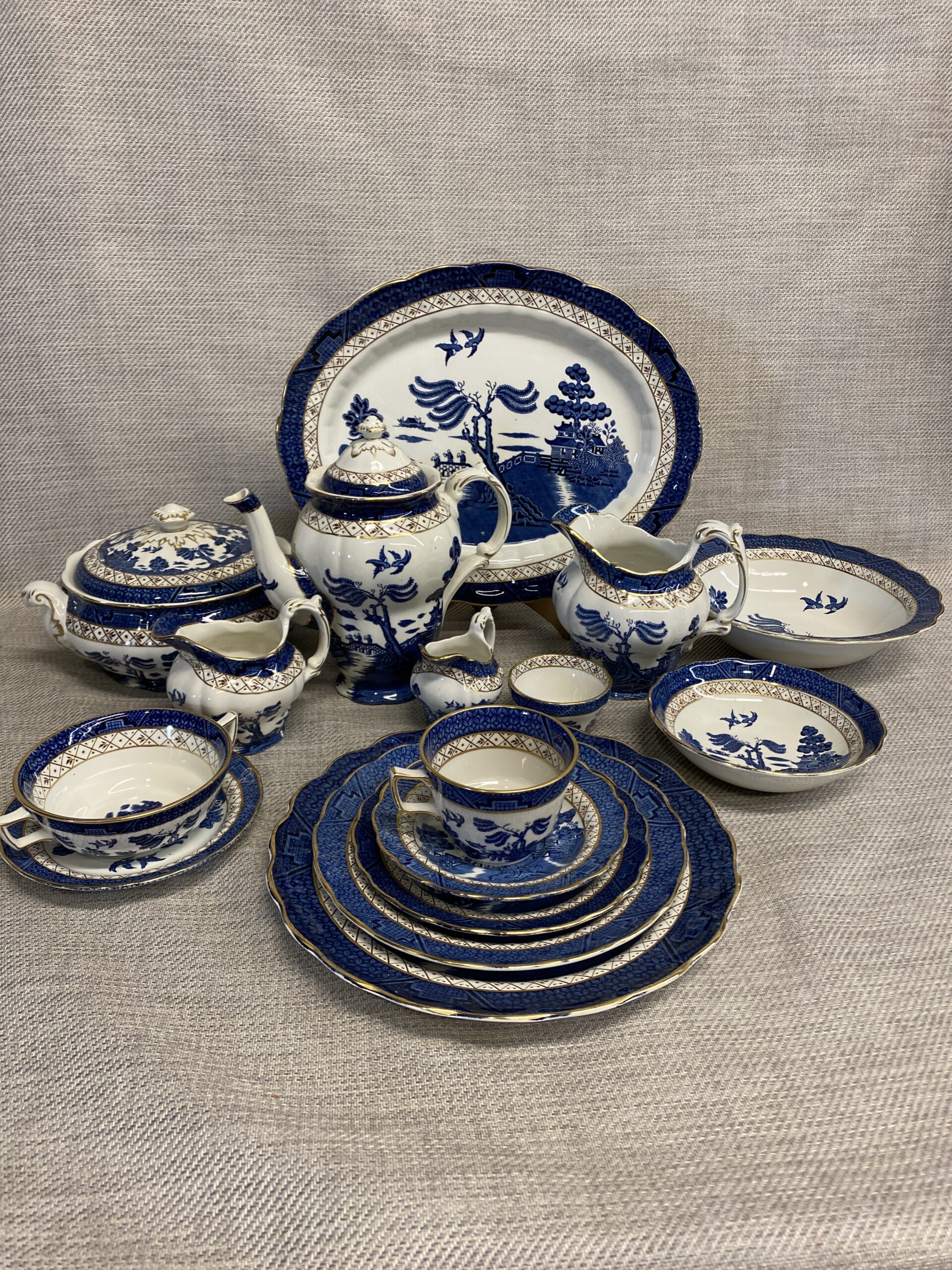 Booth’s Real Old Willow China 5PC Setting For 11 +