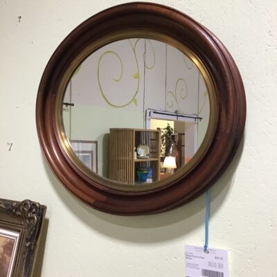 Wood Frame Oval Mirror