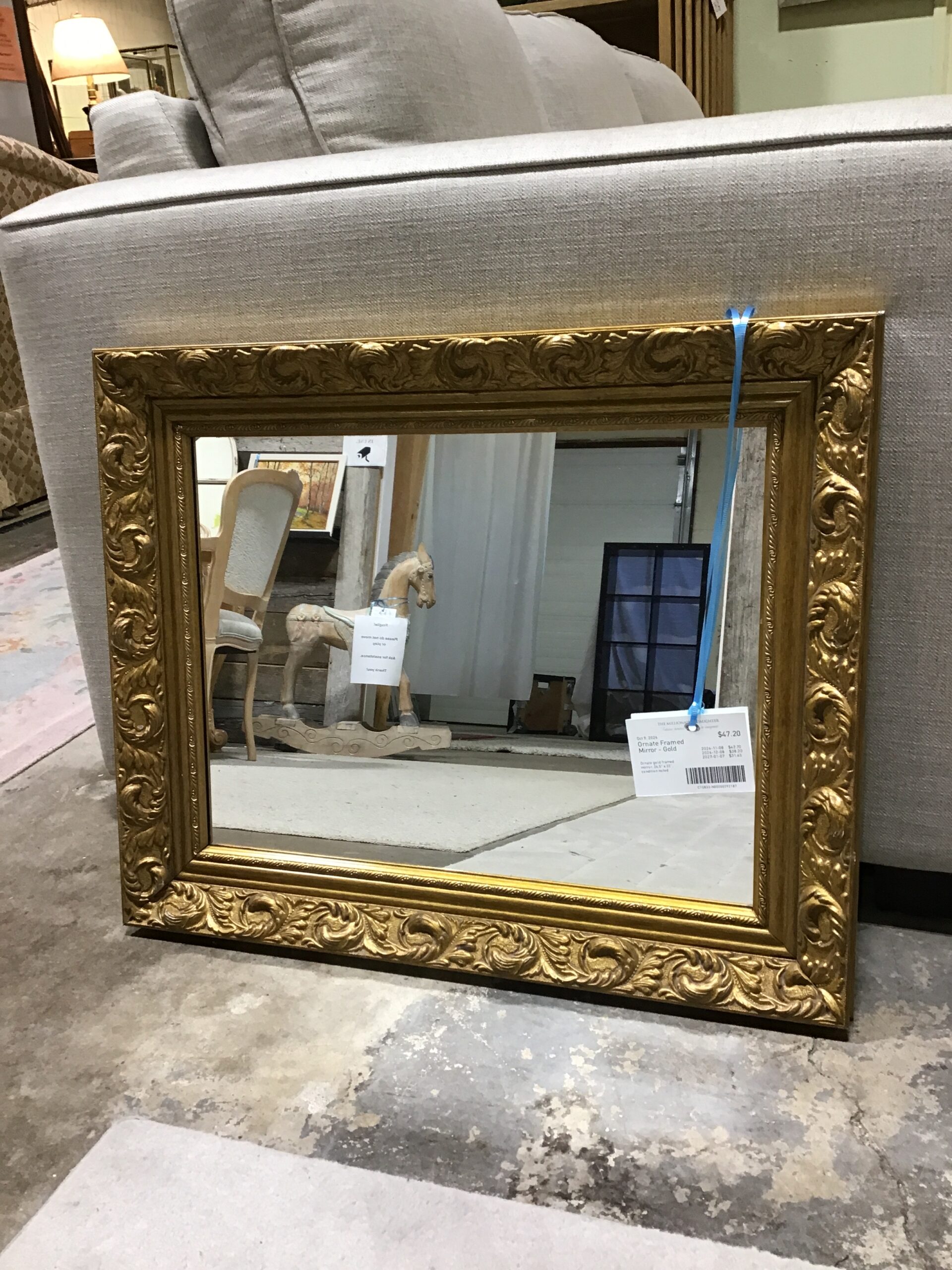 Ornate Framed Mirror – Gold