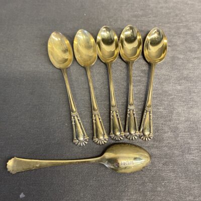 Set 6 Antique Sterling Silver Demitasse Spoons