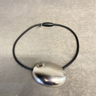 TwoA Necklace – Large Silver Tone Bead