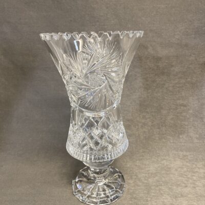 Pinwheel Crystal Footed Vase
