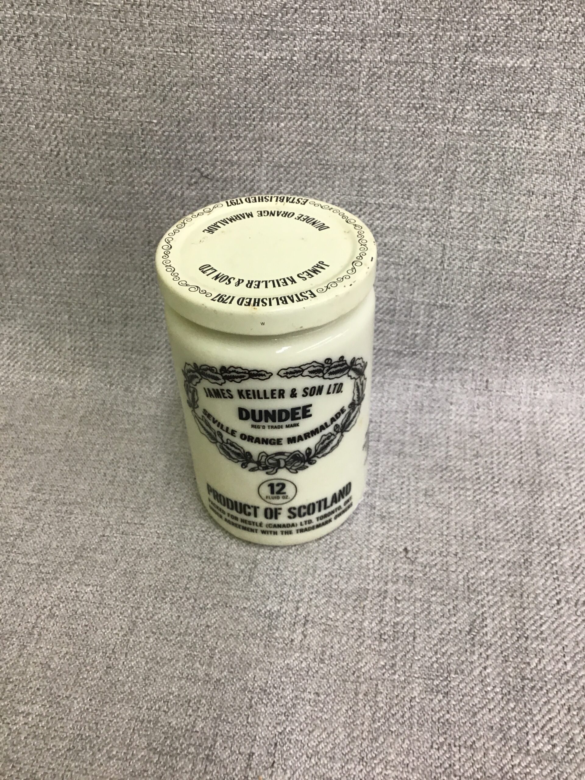 Vintage Orange Marmalade Ceramic Jar