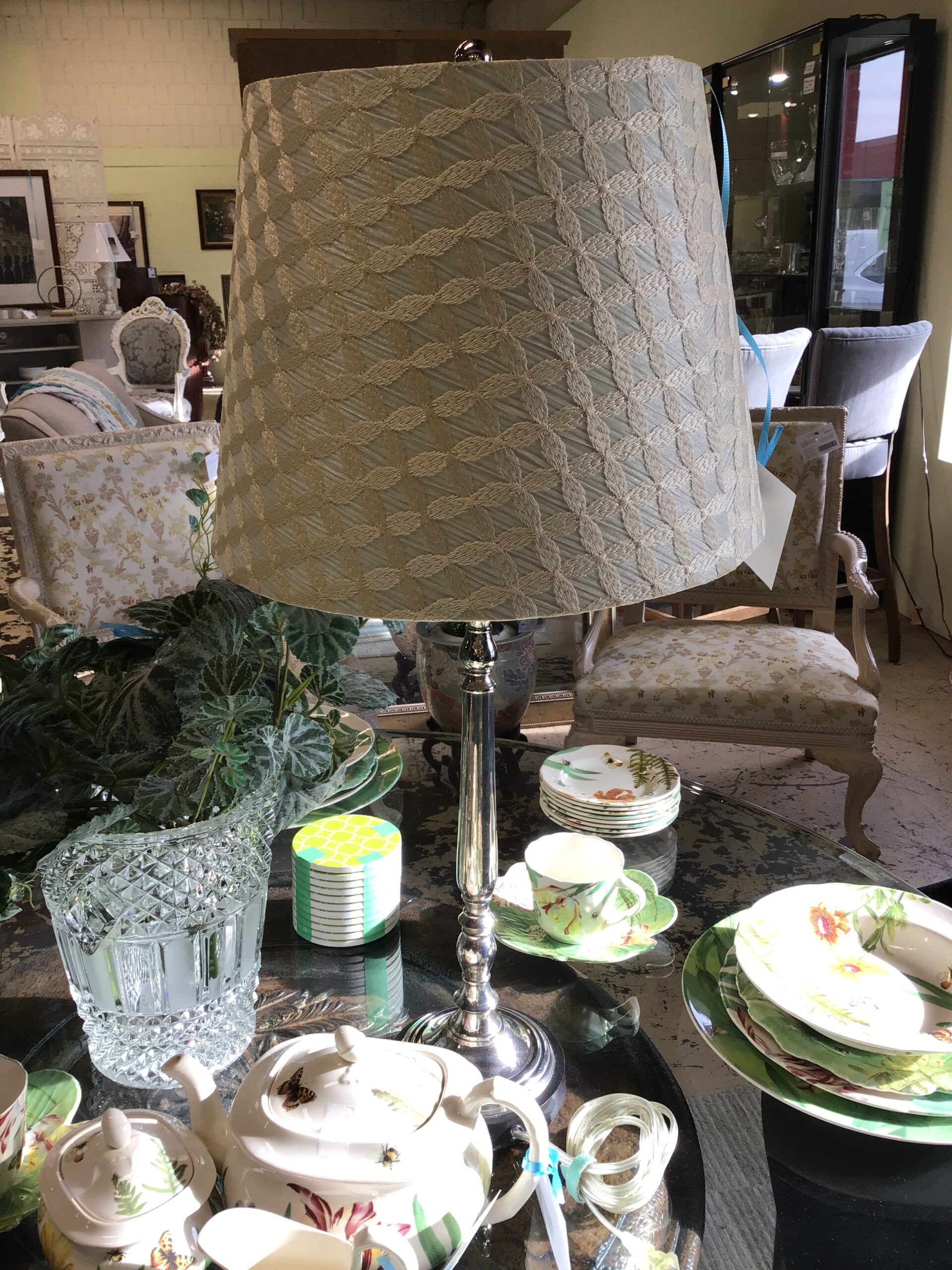 Bombay Table Lamp – Silver Tone Metal