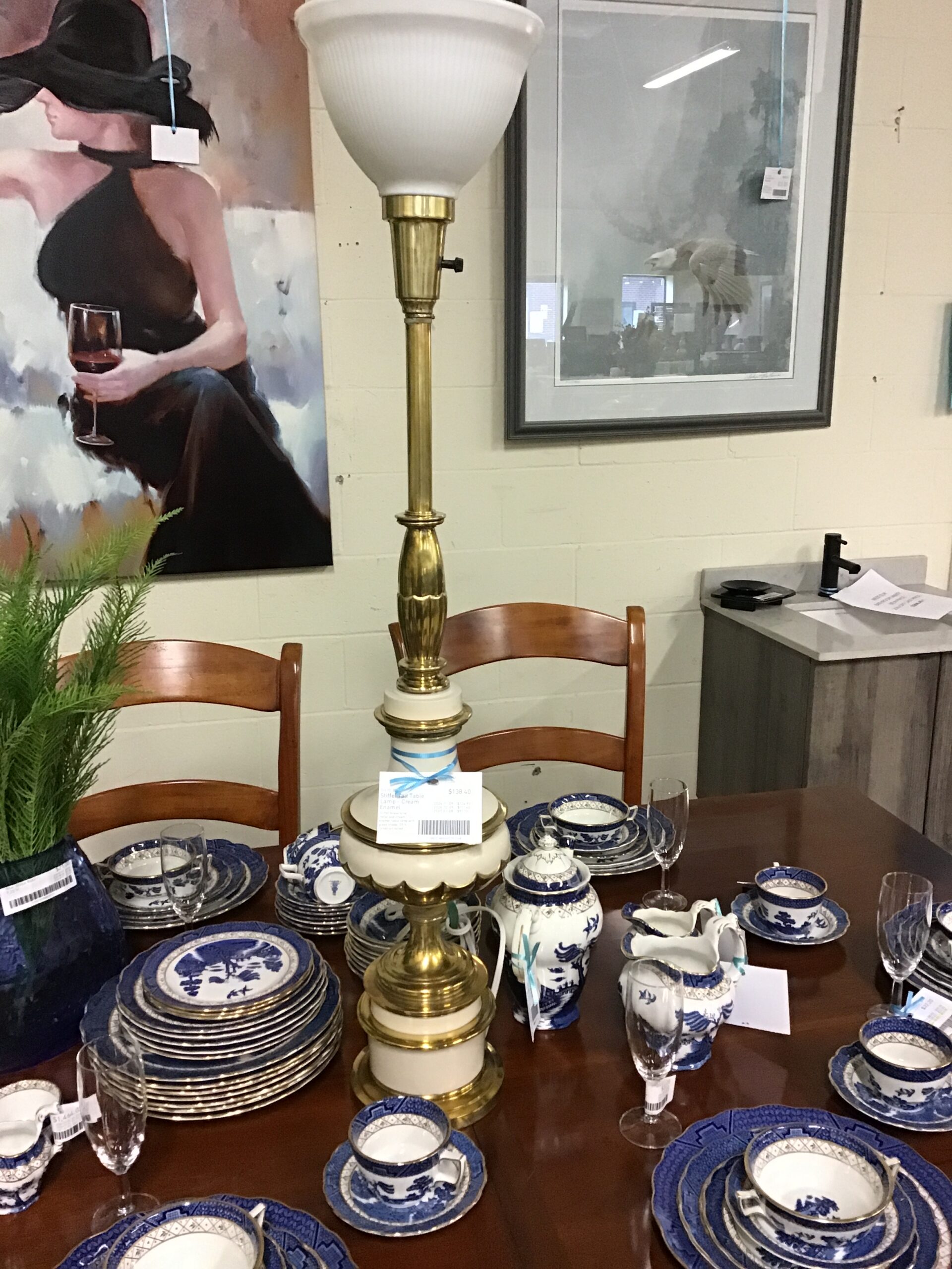Stiffel Tall Table Lamp – Cream Enamel