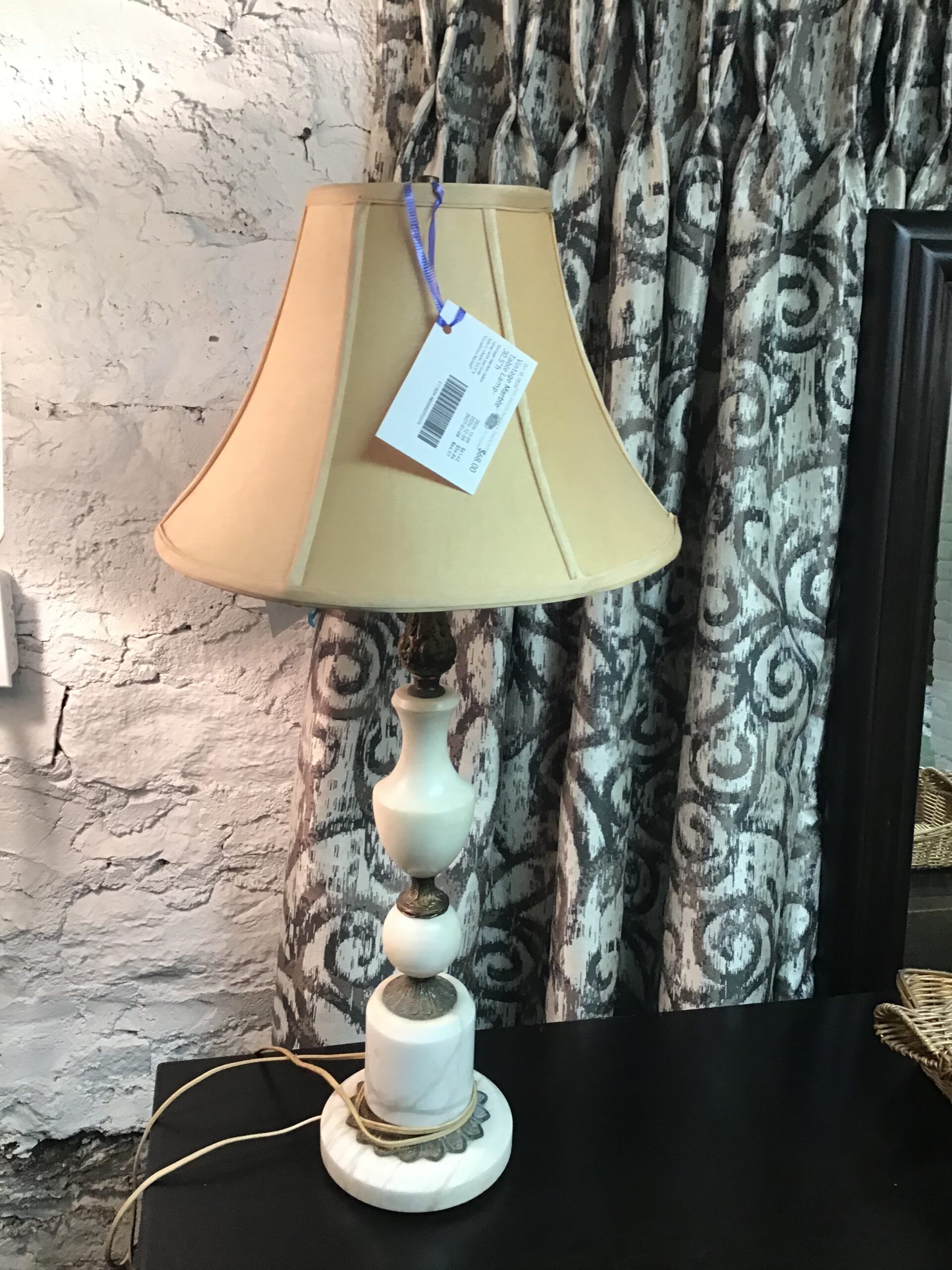 Vintage Marble Table Lamp- 30.5″h