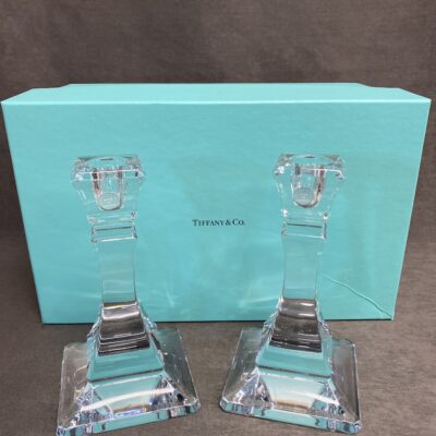 PAIR Tiffany Crystal Candleholders