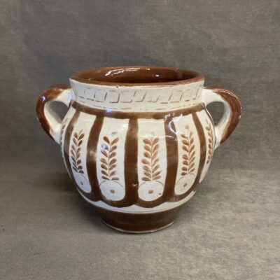 Pottery Barn Printed Ceramic Pot – Brown