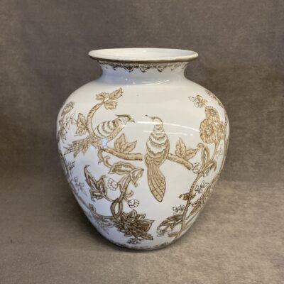 Porcelain Vase – Brown Floral