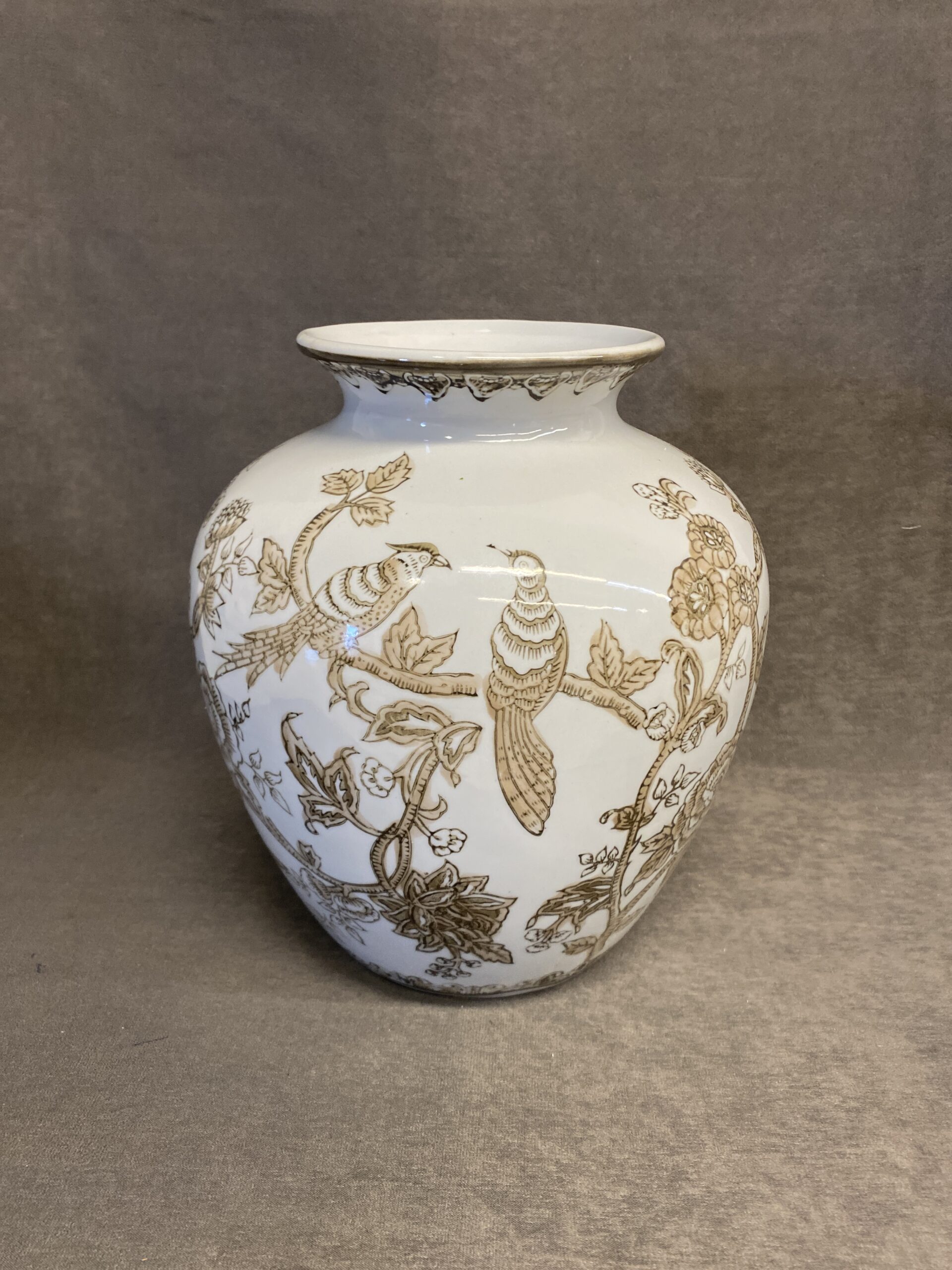 Porcelain Vase – Brown Floral