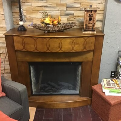 Natural Wood Electric Fireplace
