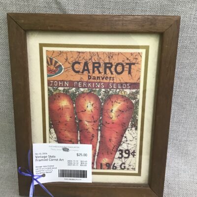 Vintage Style Framed Carrot Art