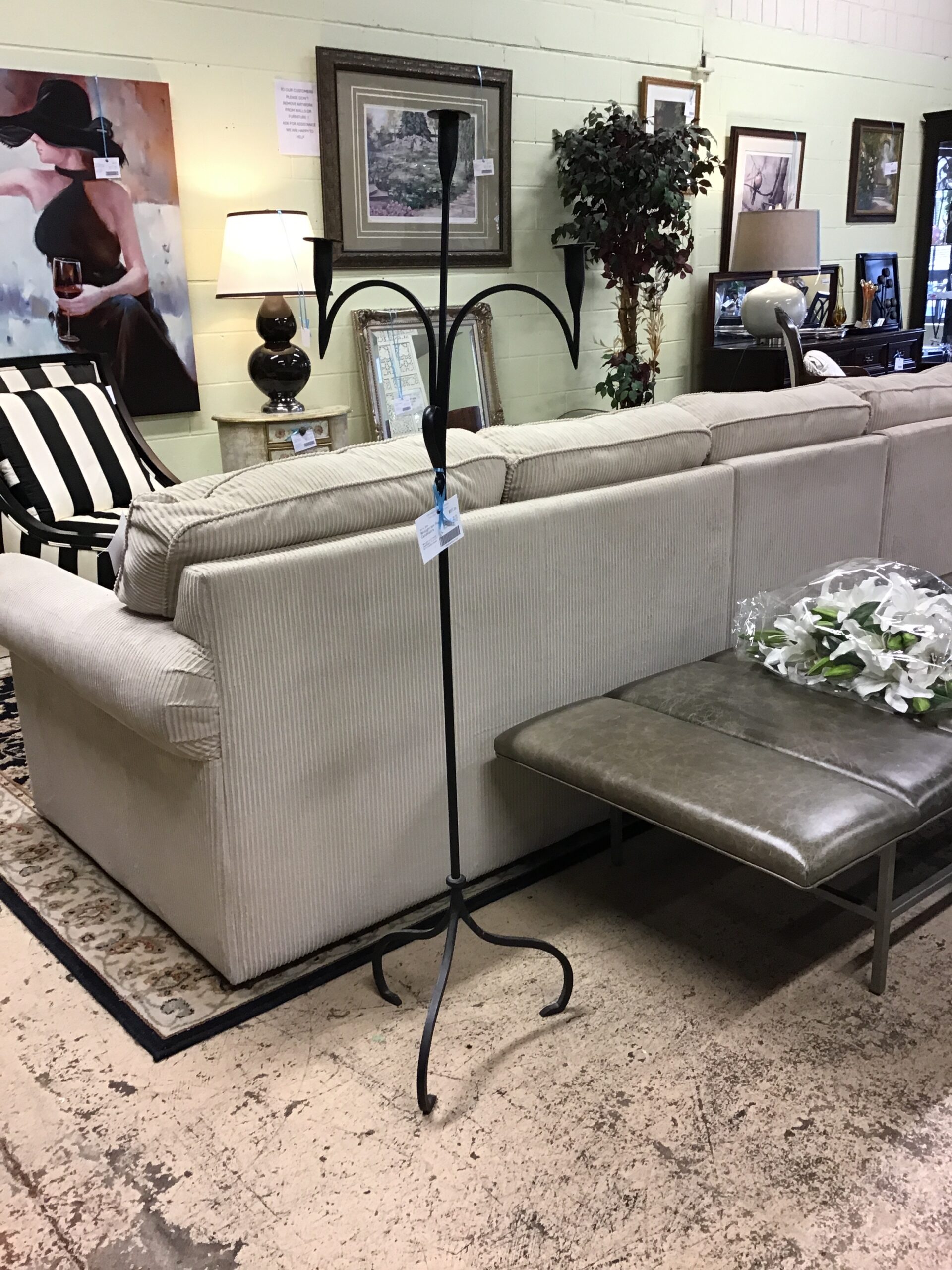 Wrought Iron Floor Candelabra