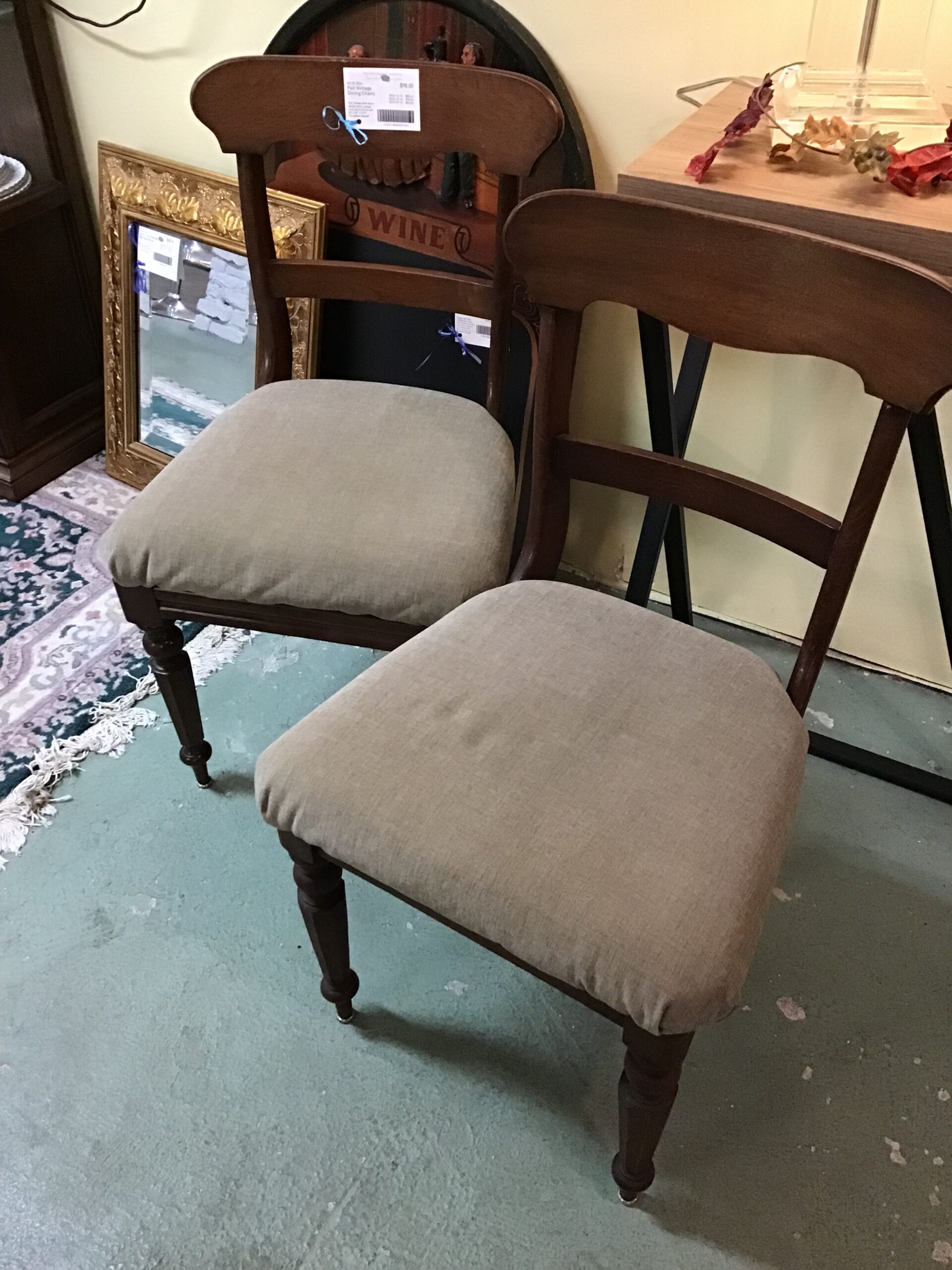 Pair Vintage Dining Chairs