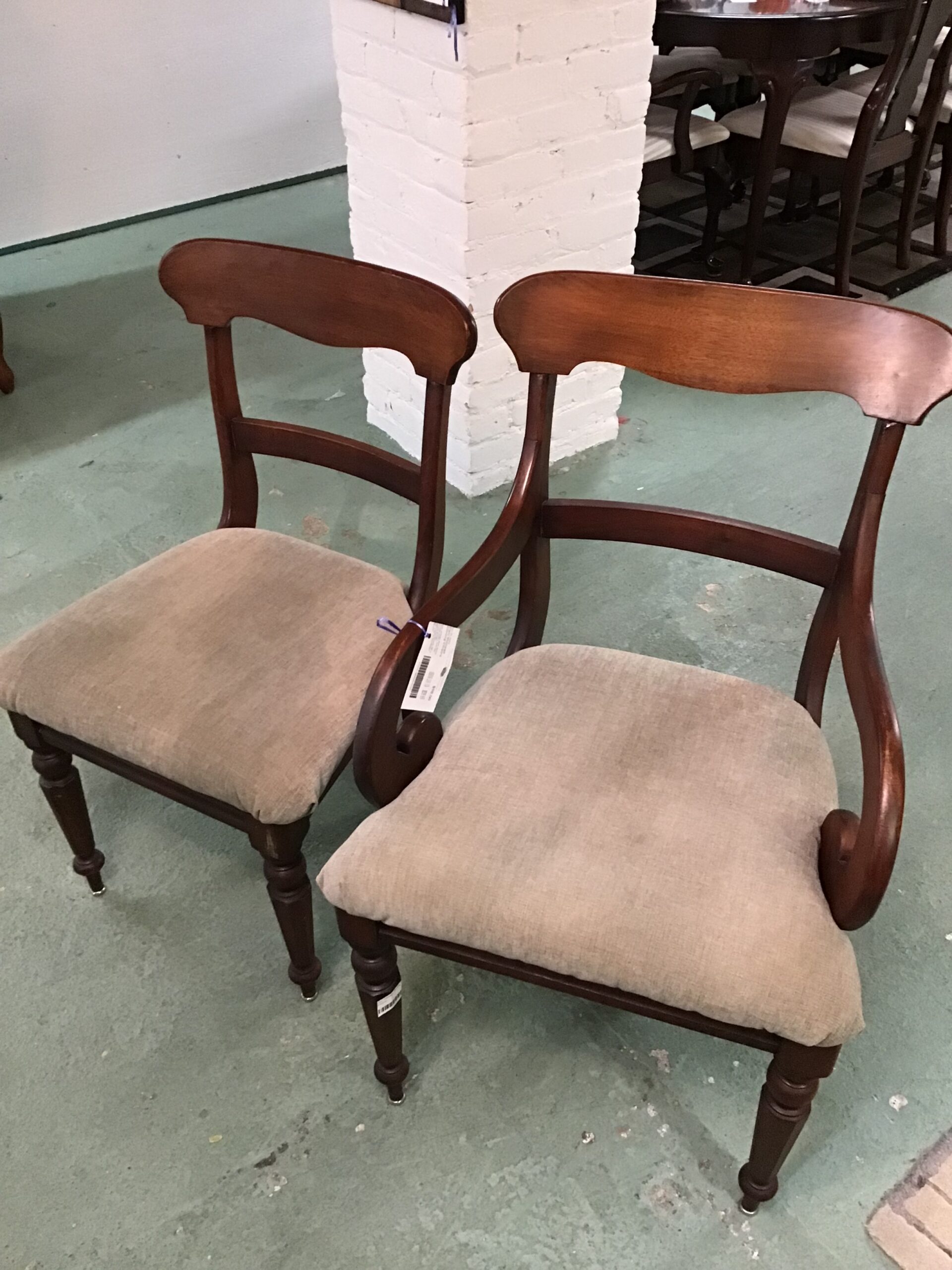 Pair Vintage Dining Chairs