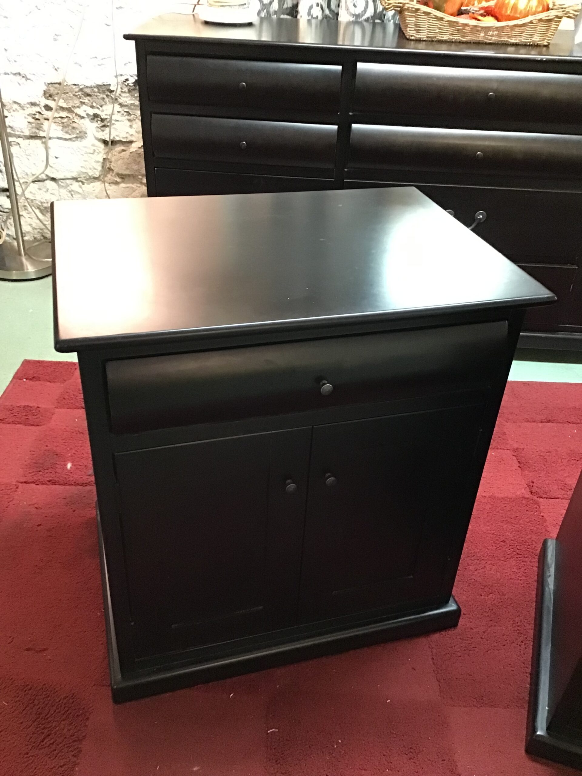 MYX Furniture Black Wood Night Table