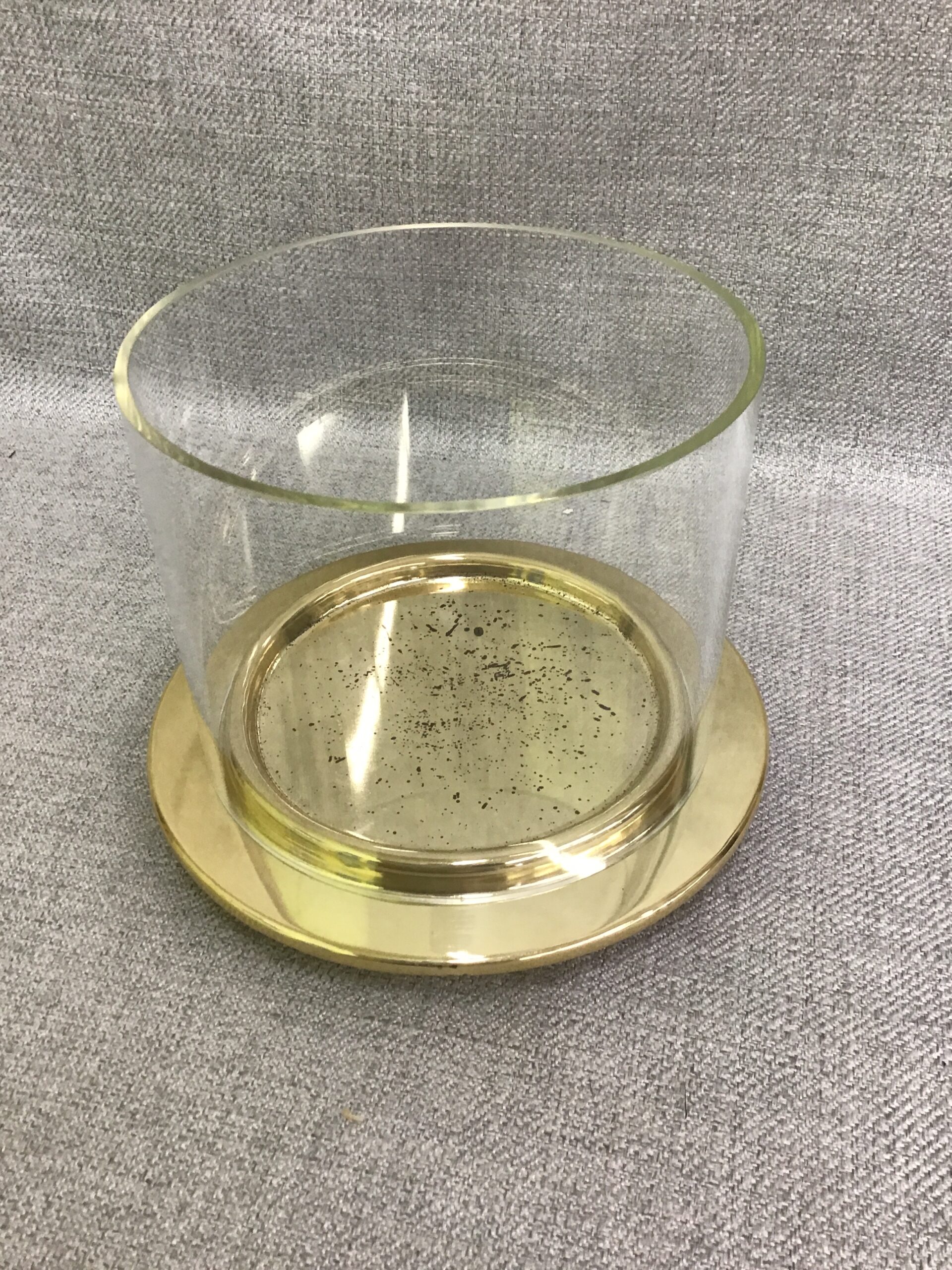 Bassa Brass & Glass Hurricane Candle Holder