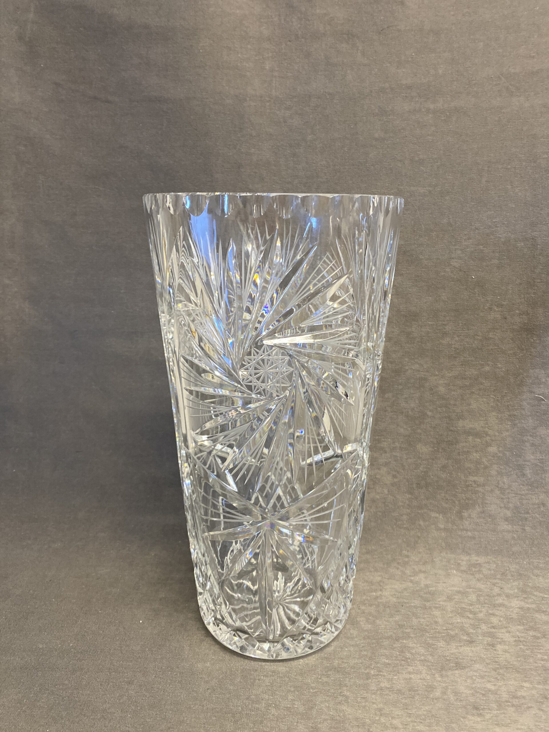 Large Pinwheel Crystal Vase