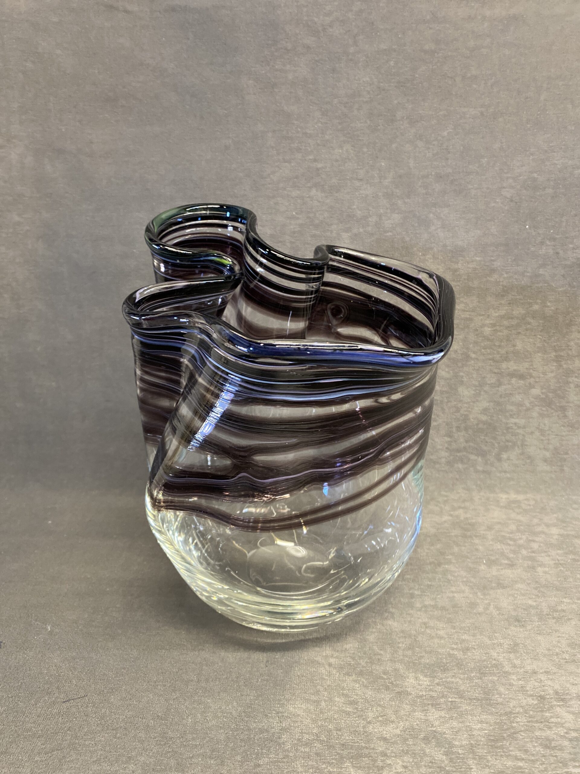 Signed Art Glass Handkerchief Vase