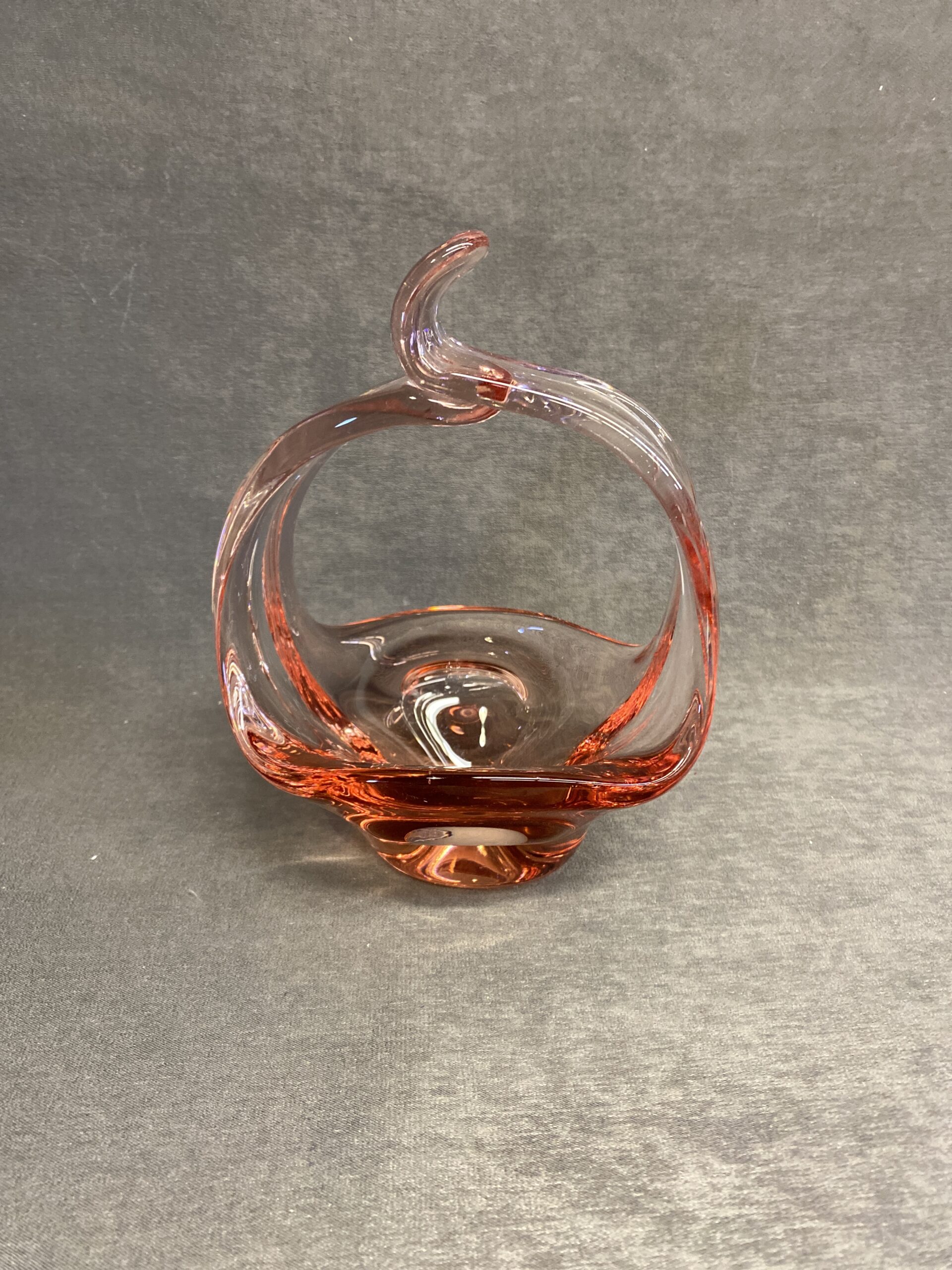 Vintage Glass Basket – Pink