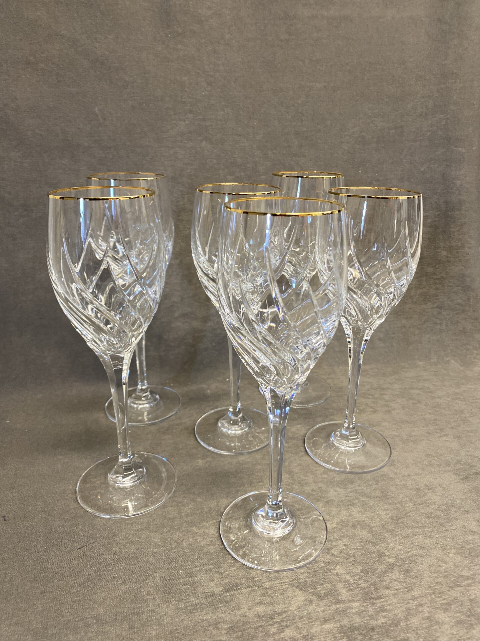 Set 6 Mikasa Crystal Water Goblets
