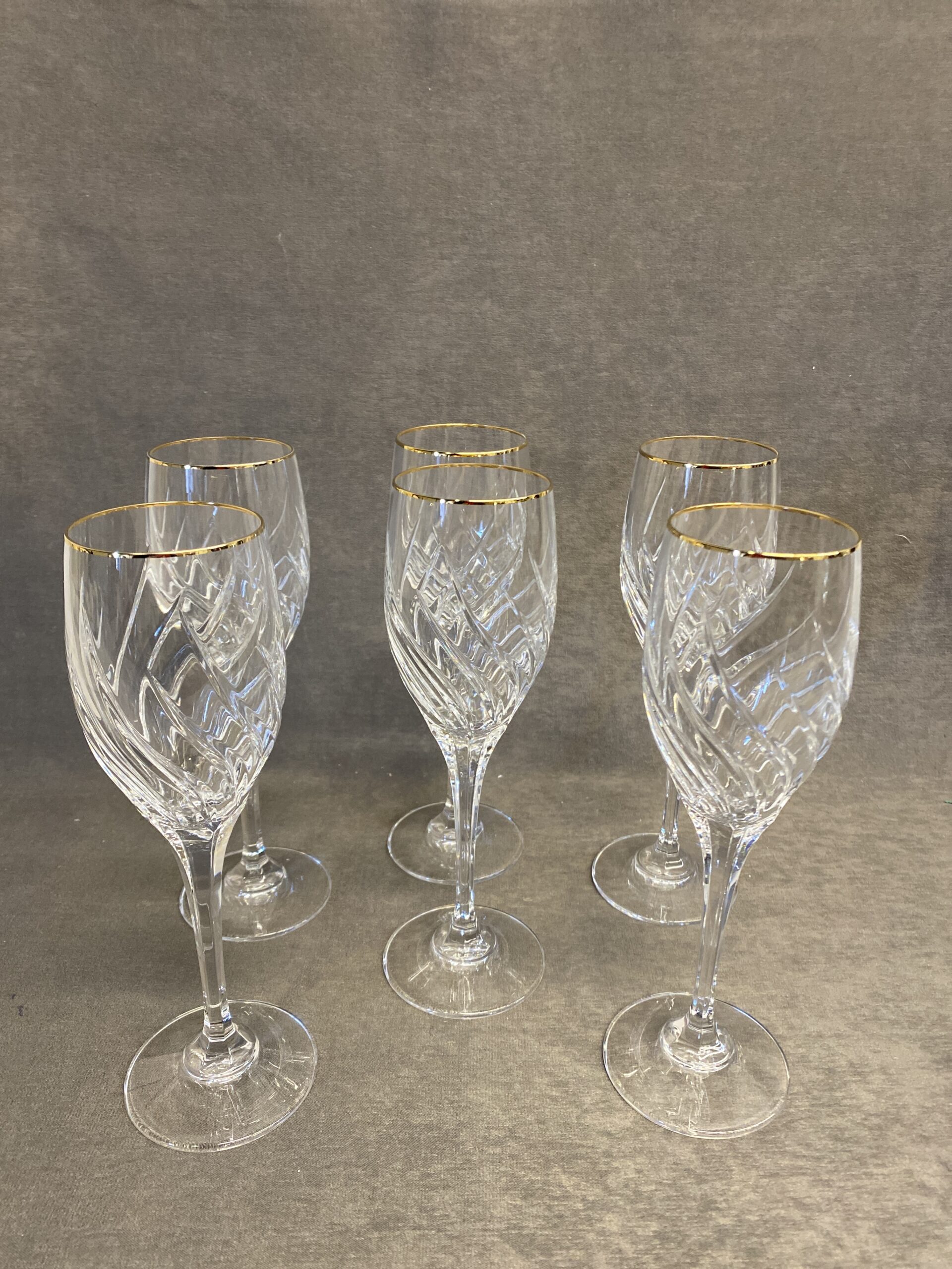 Set 6 Mikasa Crystal Wine Glasses