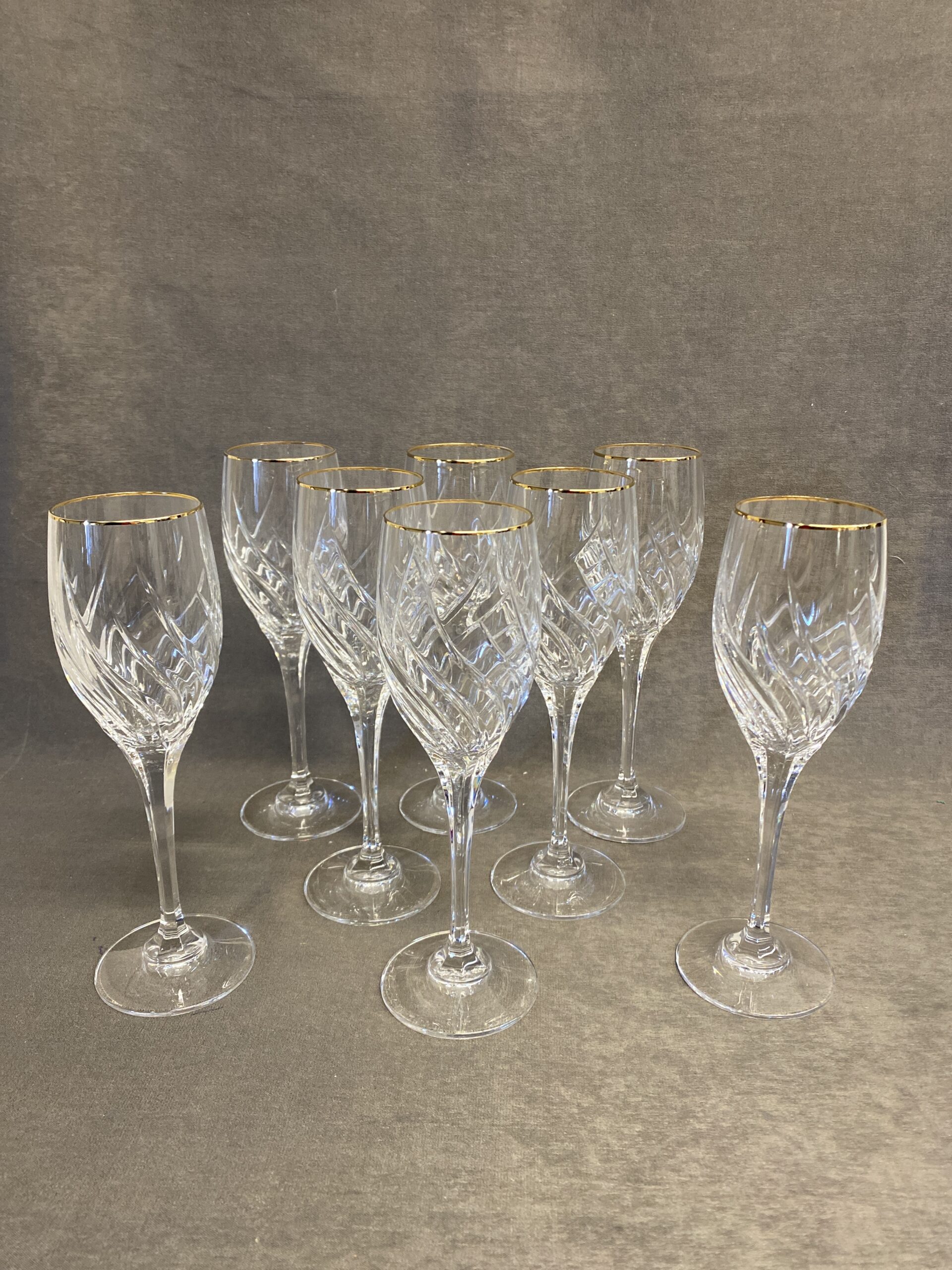 Set 8 Mikasa Crystal Wine Glasses