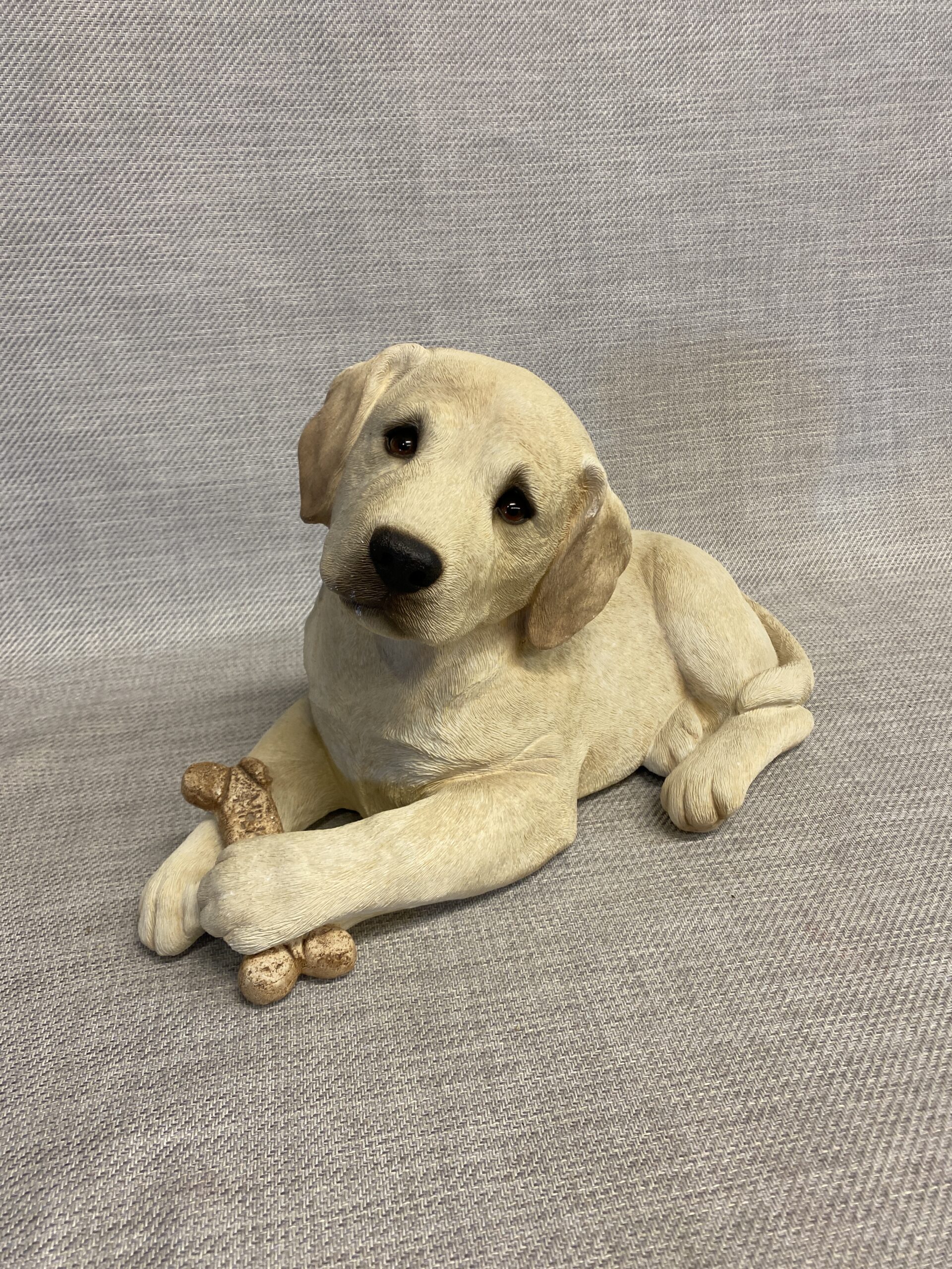 Sandicast Life Size Statue – Lab Puppy w Bone