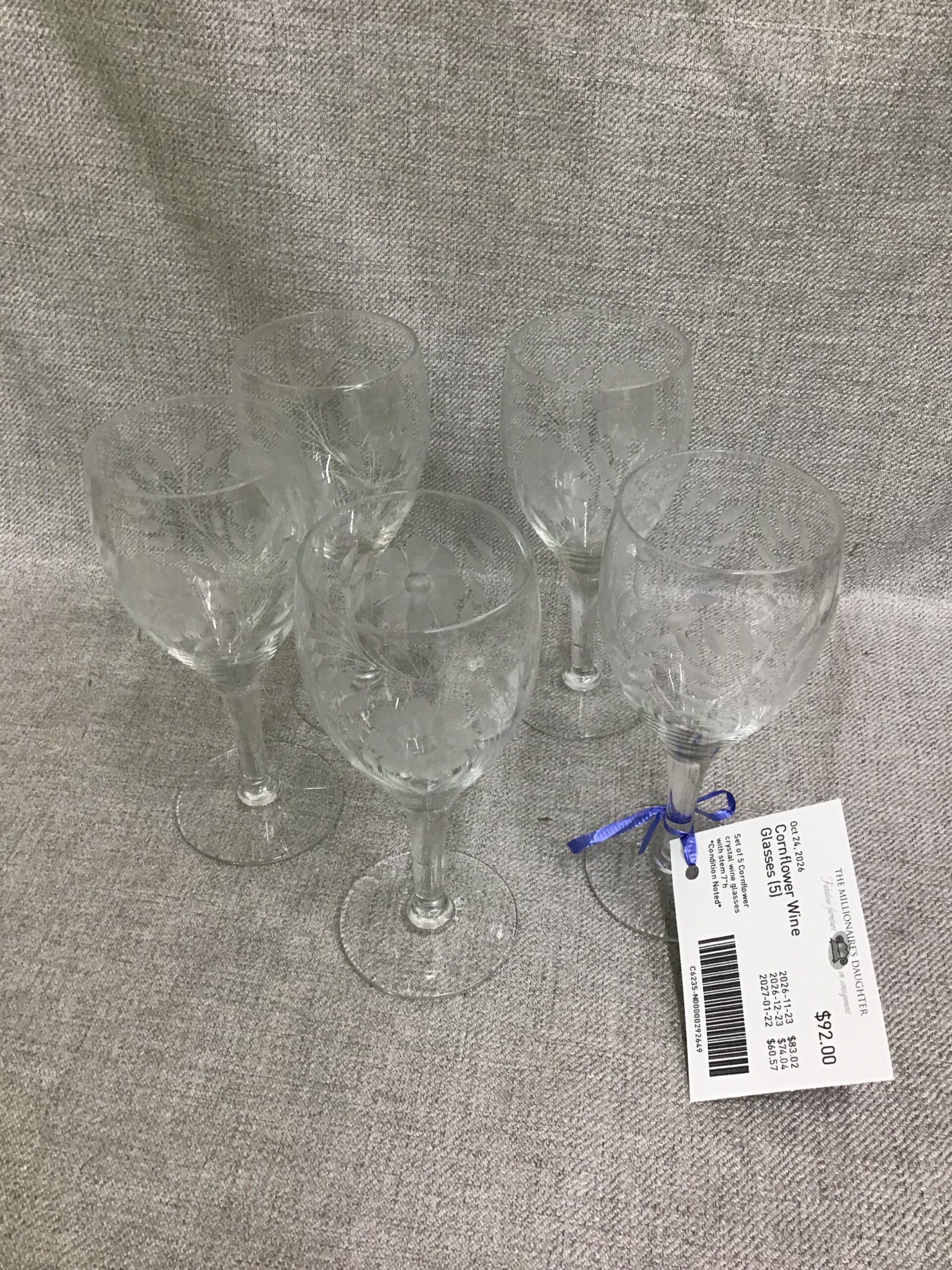 Cornflower Wine Glasses (5)