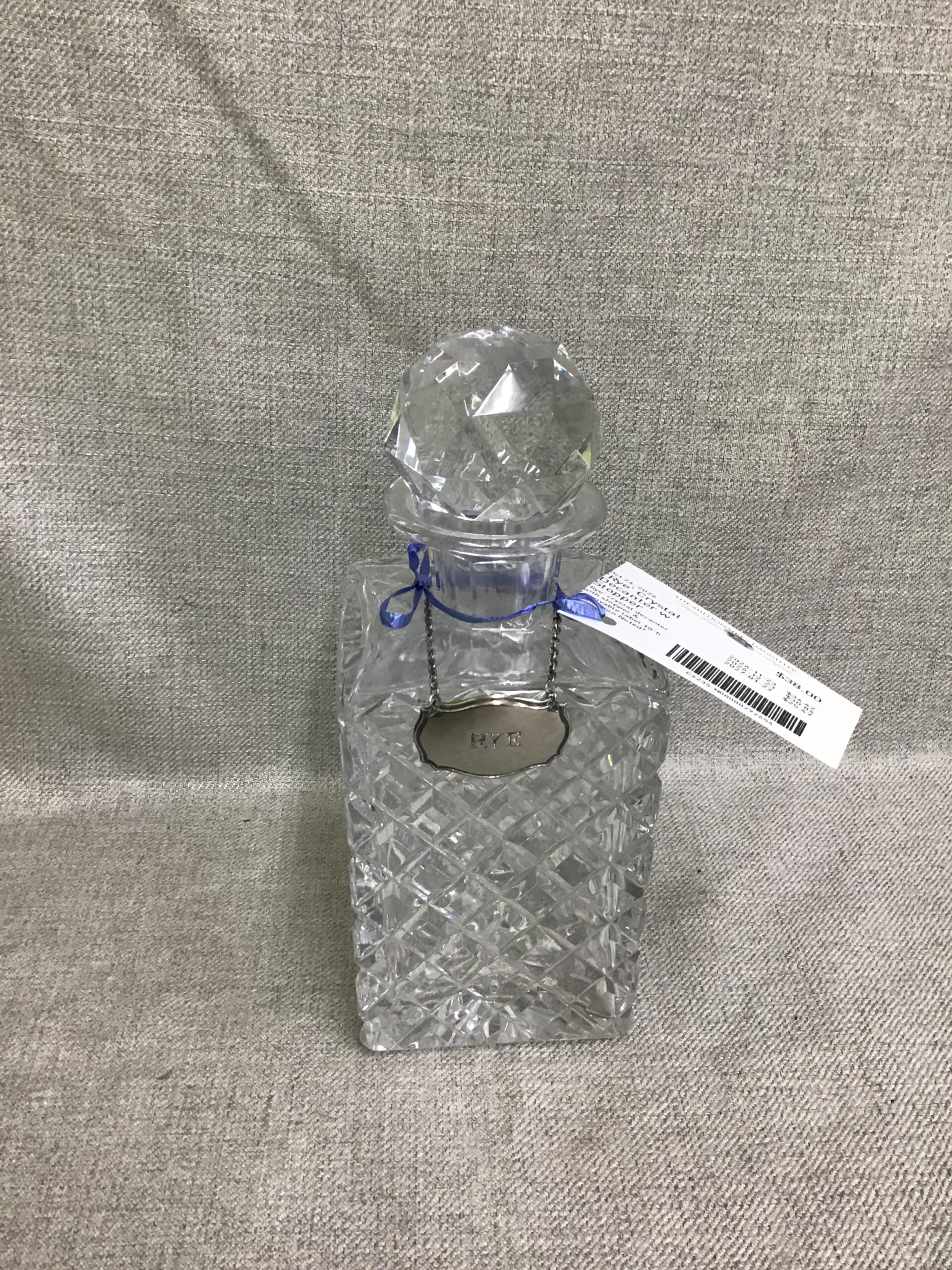 ‘Rye’ Crystal Decanter w Stopper