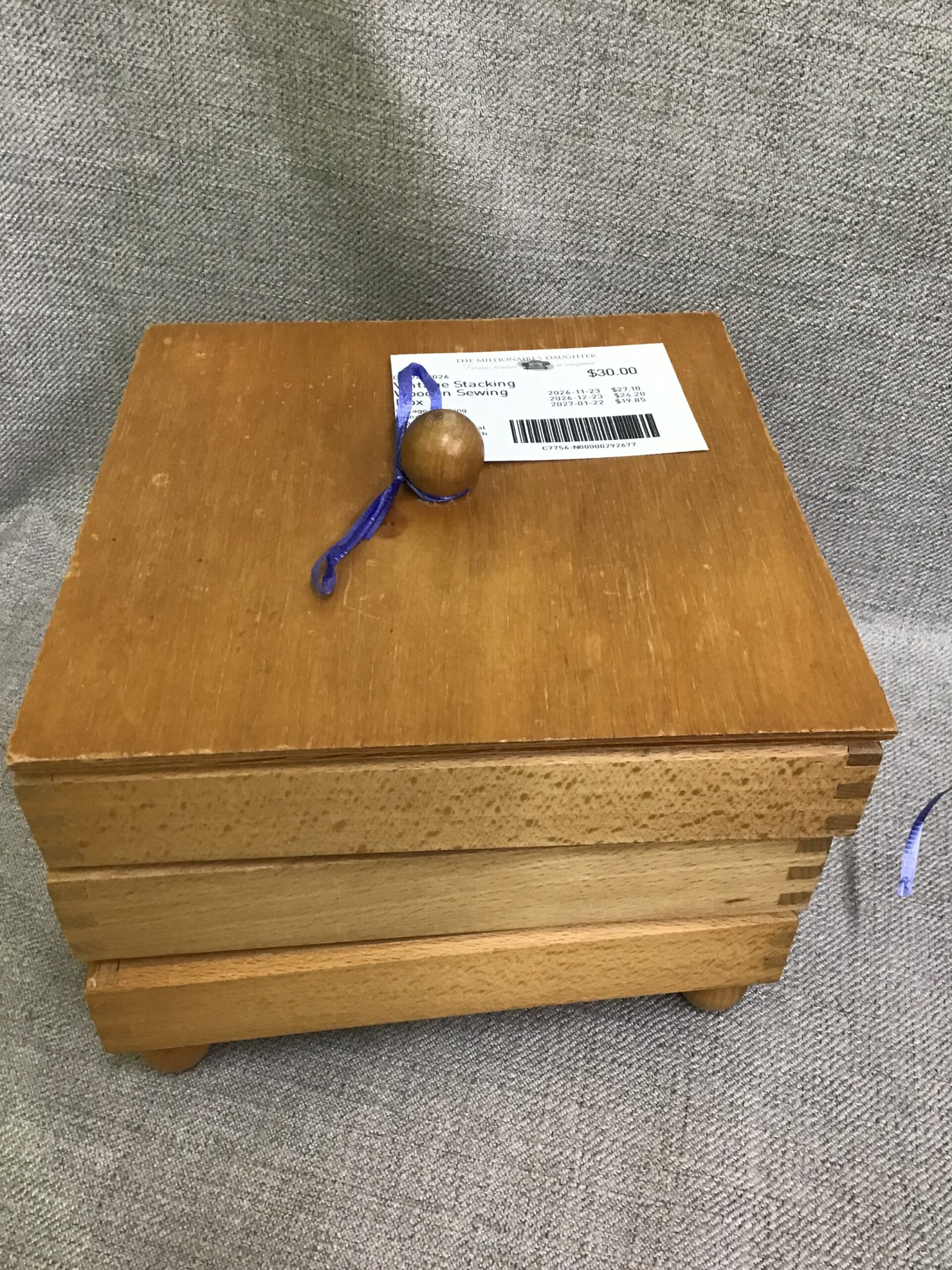 Vintage Stacking Wooden Sewing Box