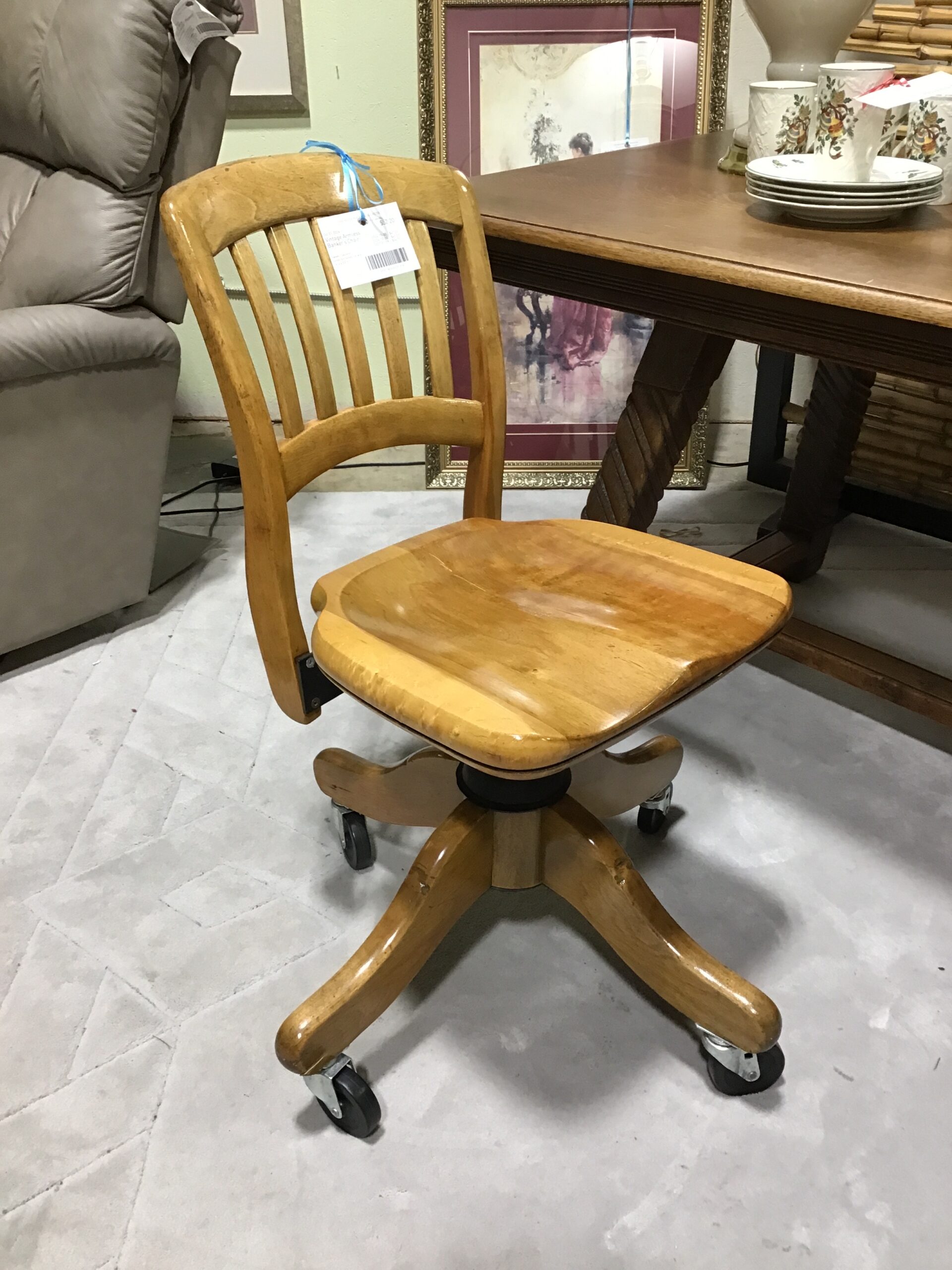 Vintage Armless Banker’s Chair
