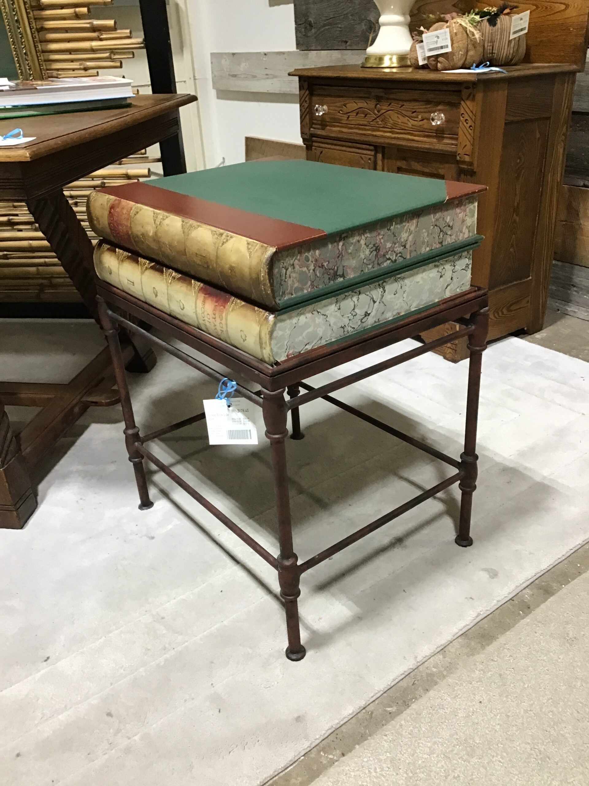 Stacked Book Side Table