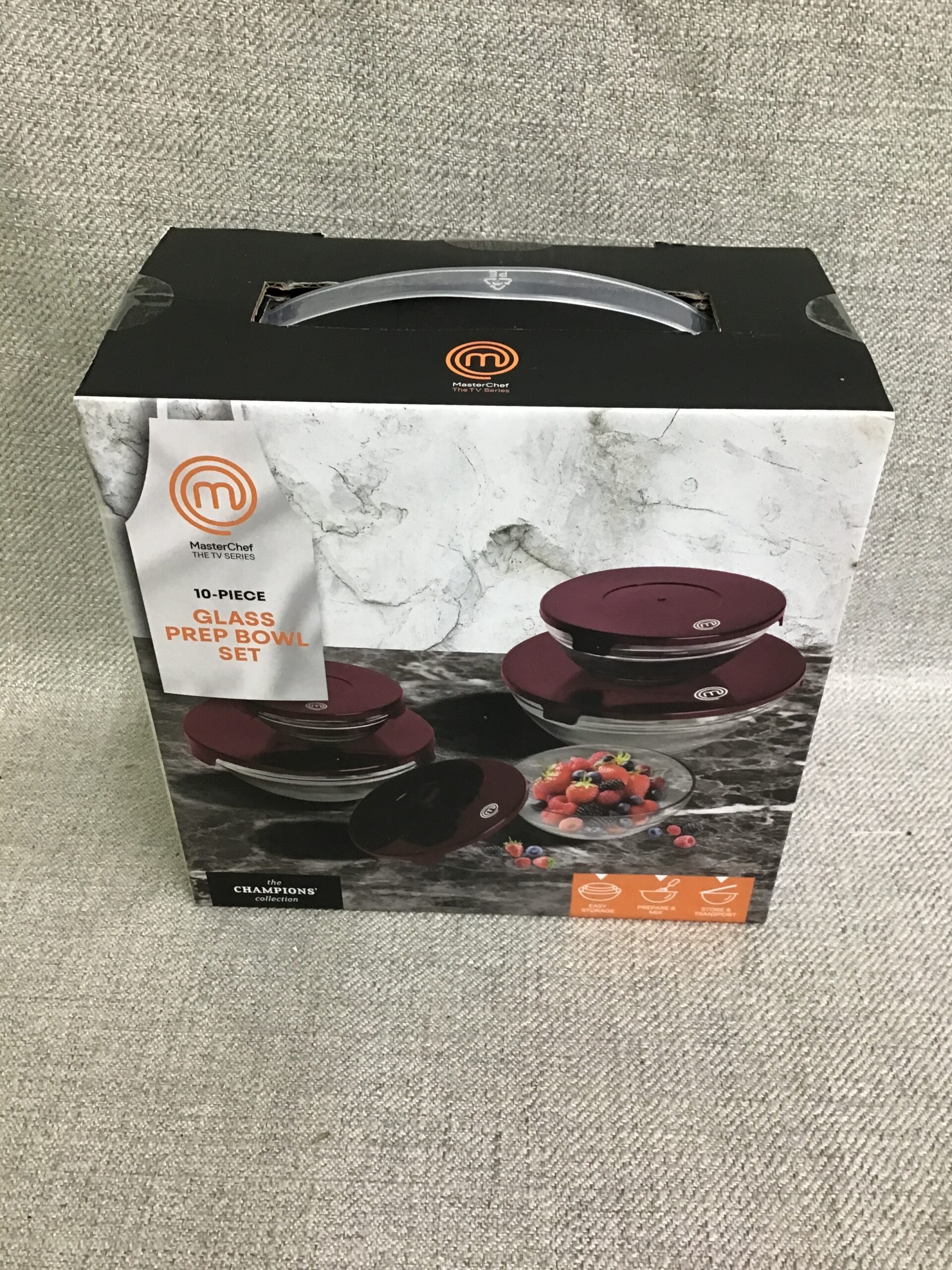 New! Masterchef 10pc Glass Prep Bowl Set