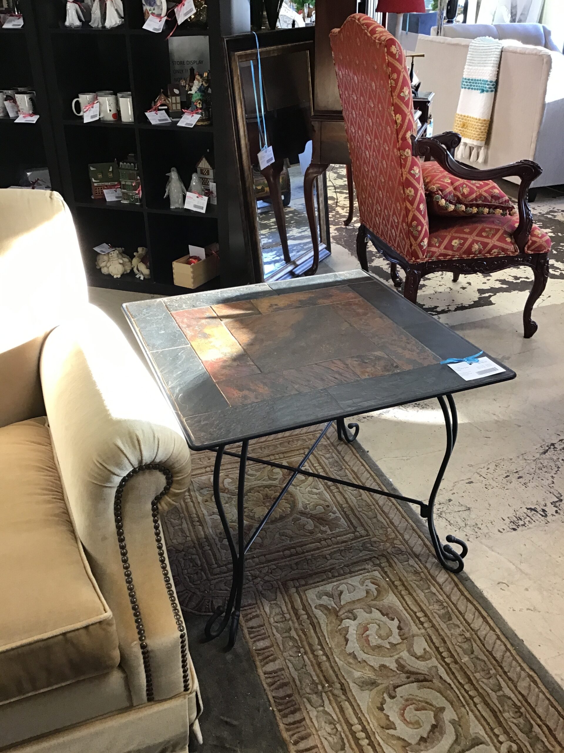 Iron/Slate Side Table