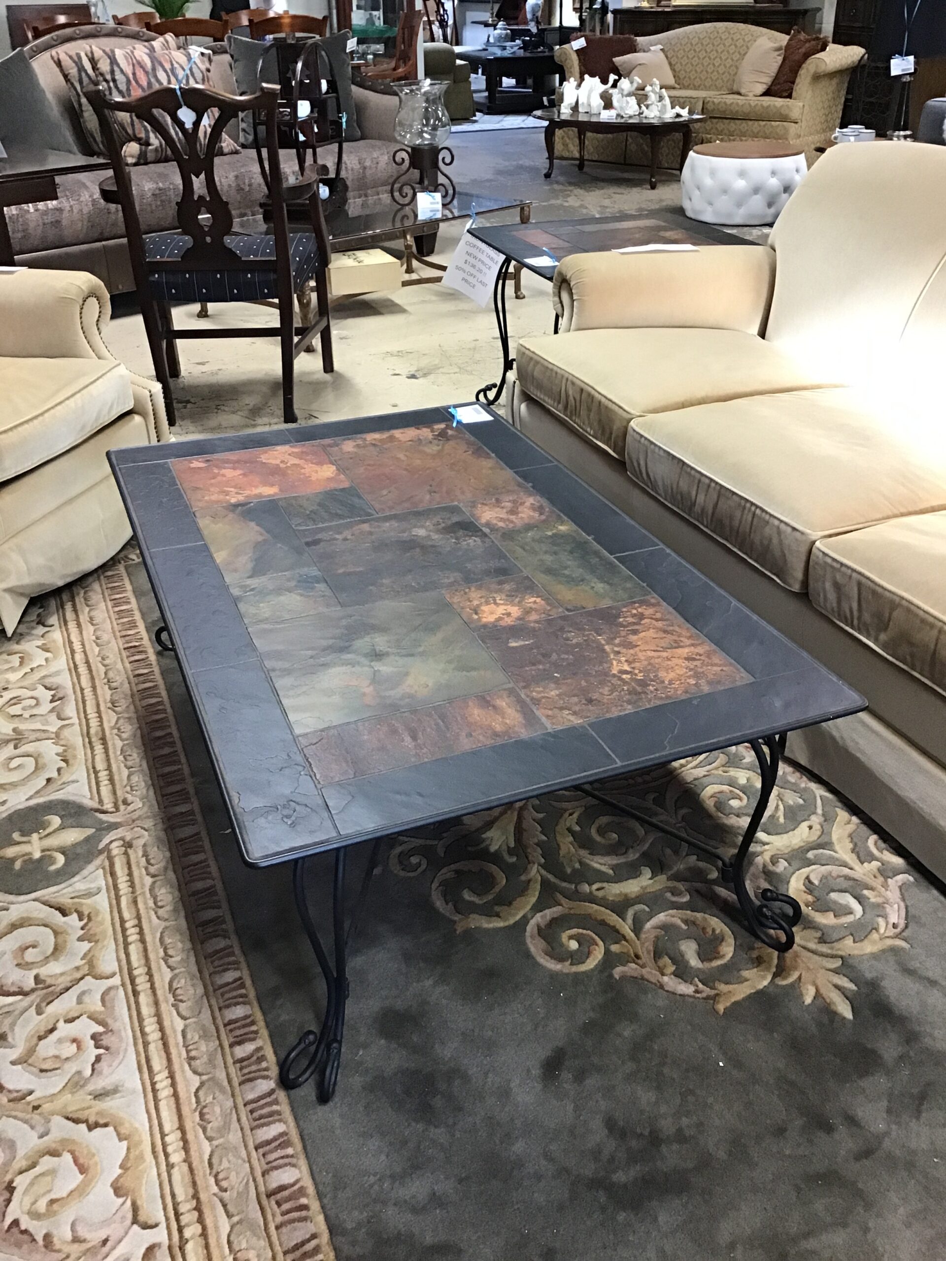 Iron/Slate Coffee Table